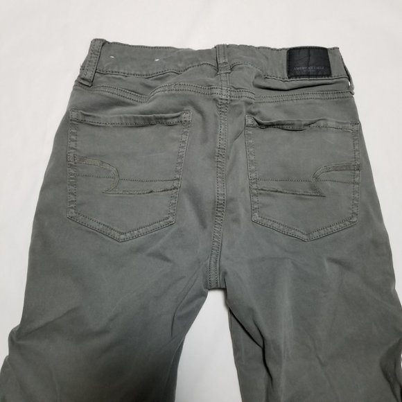 American Eagle Gray Sage Sateen Moto High Rise Jeggings - Picture 2 of 5